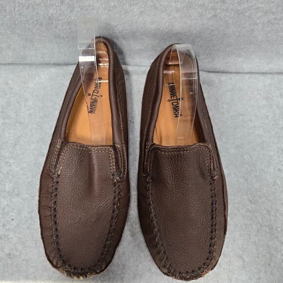 Minnetonka Twin-Gore Moosehide Classic Slip On Loafer Moccasins Size 10 - Picture 2 of 8